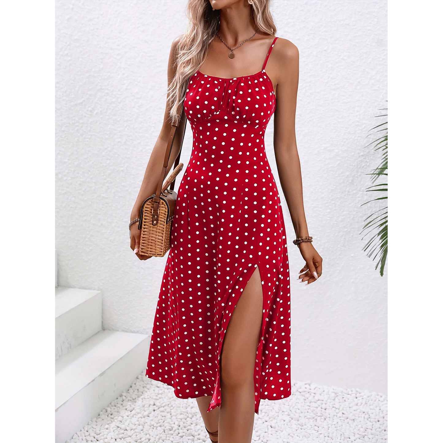 Robe Longue Sexy à Fente pour Femme, Mode Été