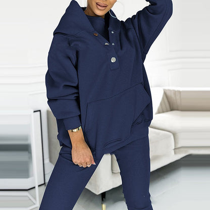 Sweatshirt Femme Oversize Casual - Coton & Boutons