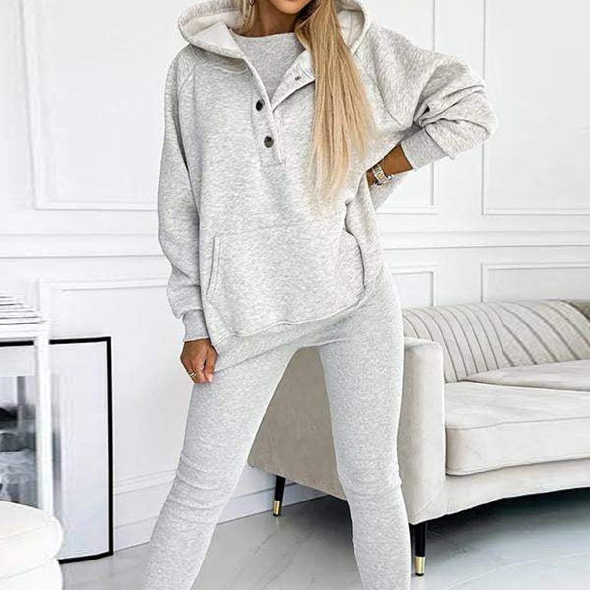 Sweatshirt Femme Oversize Casual - Coton & Boutons