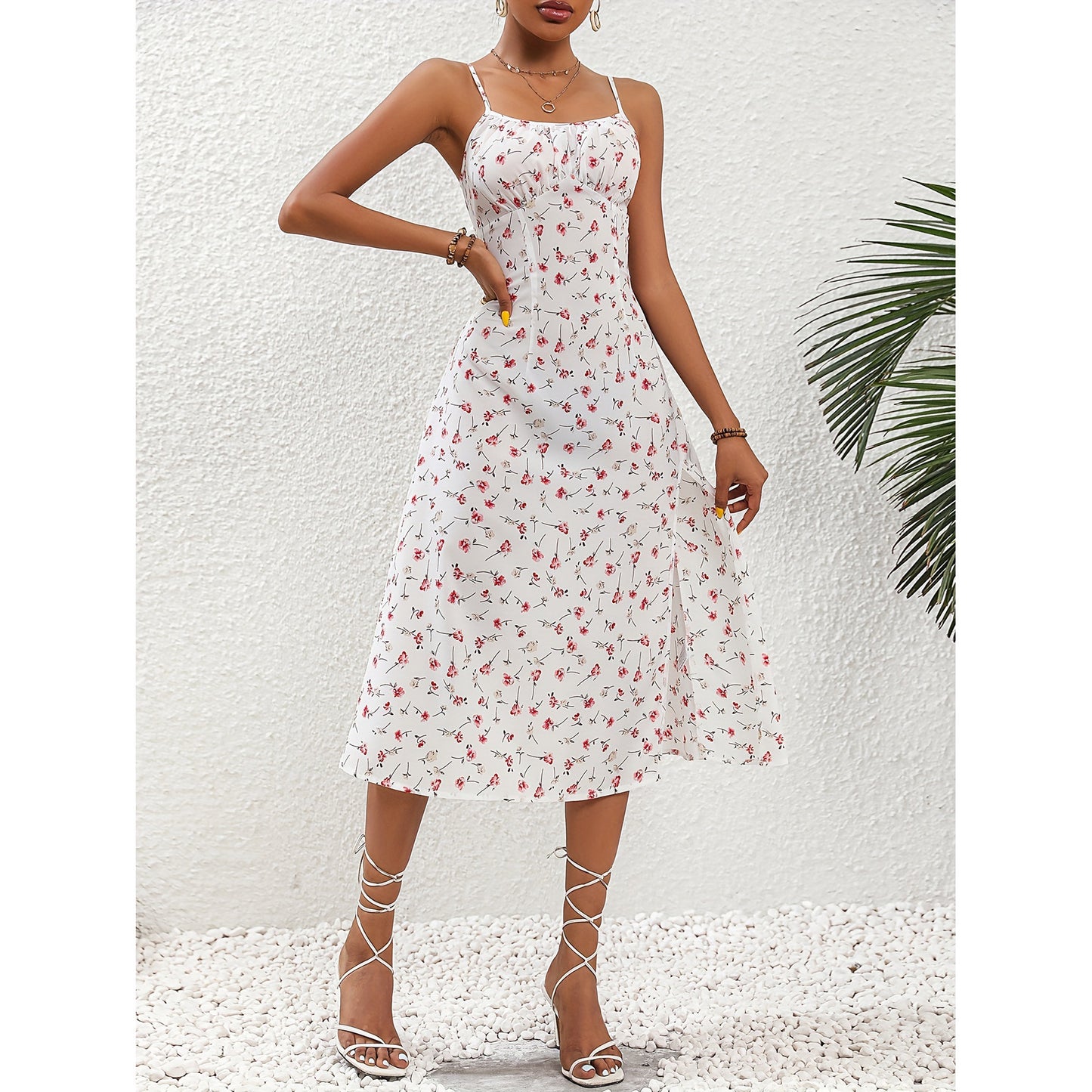Robe Longue Sexy à Fente pour Femme, Mode Été