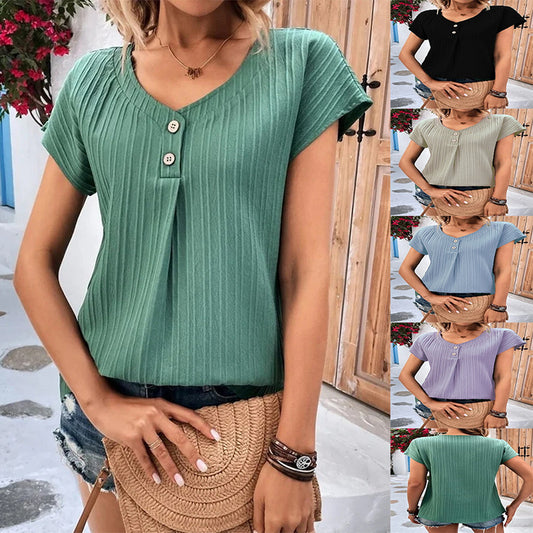 Chemise Femme à Rayures Col Rond