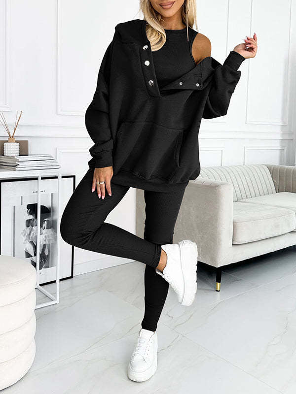 Sweatshirt Femme Oversize Casual - Coton & Boutons